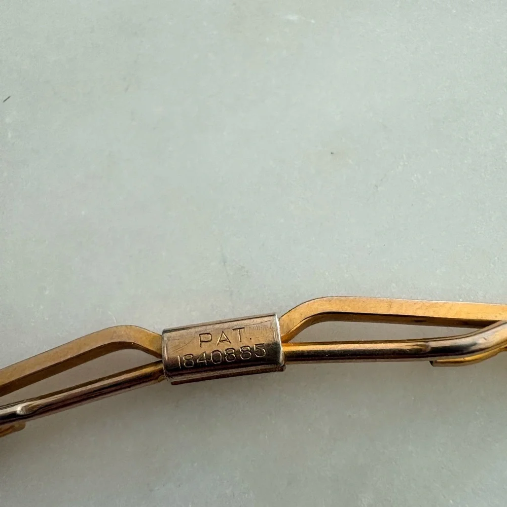 Vintage Collar Bar Tie Clip Gold Tone